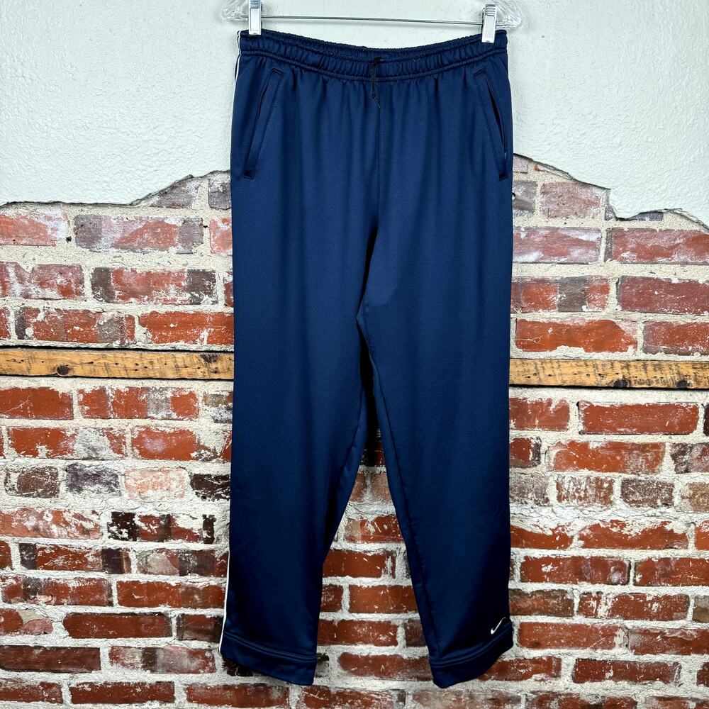 Vintage Nike Pants Size Large Blue Elastic Waist High Rise Zip Hem Athletic Y2K